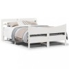 Gossi cadru de pat cu tablie, alb, 160x200 cm, lemn masiv de pin