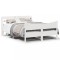 Gossi cadru de pat cu tablie, alb, 160x200 cm, lemn masiv de pin