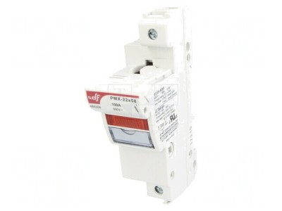 Clemă siguranțe cilindrice 22x58mm gri pentru șină DIN 100A foto