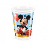 Set 8 pahare petrecere din plastic model Playful Mickey,200 ml