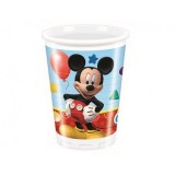 Set 8 pahare petrecere din plastic model Playful Mickey,200 ml