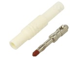 Conector de laborator tip banană 4mm, 24A, 1kVDC, alb