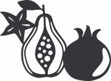 Sticker decorativ,Fructe, Negru, 80 cm, 7119ST, Oem