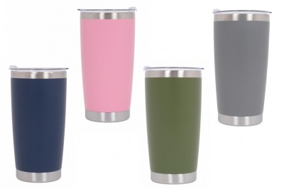 Family Pack 4x Cana Termoizolanta Otel Inoxidabil SS304 cu Capac Perete Dublu 590ml Albastru Verde Roz Gri Performance AutoTuning foto