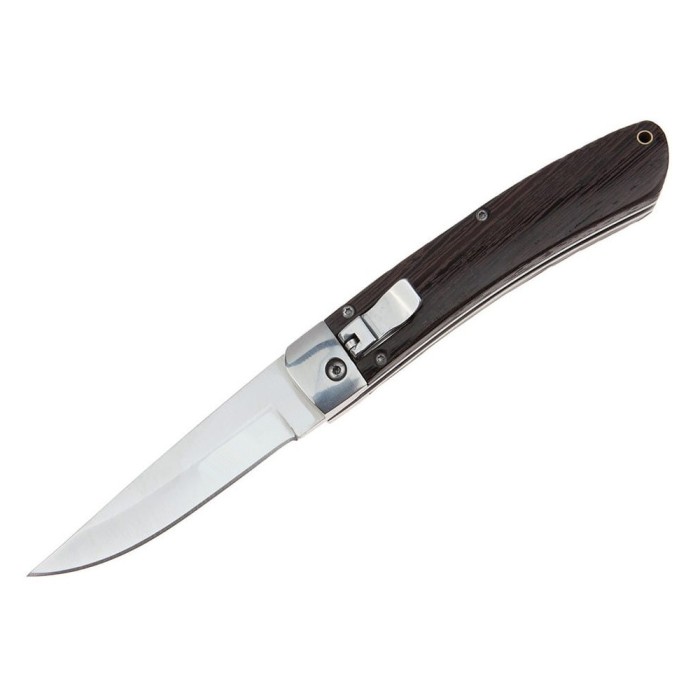 Briceag de vanatoare automat IdeallStore&reg;, Renaissance Blade, otel inoxidabil, 21 cm, maro
