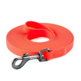 Lanț de antrenament pentru c&acirc;ini impermeabil, rezistent la rupere, cu buclă pentru m&acirc;nă și carabinier &ndash; portocaliu neon 5/10/15/20m