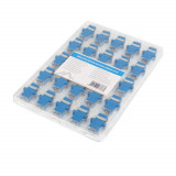 Cumpara ieftin Set 25 adaptoare retea fibra optica cu conectori SC UPC, Lanberg 43768, SM SIMPLEX, capace transparente, albastre