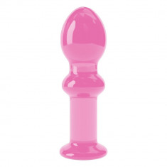 4.5&quot; Glass Romance Pink - Butt Plug de Sticlă, 11,5 cm