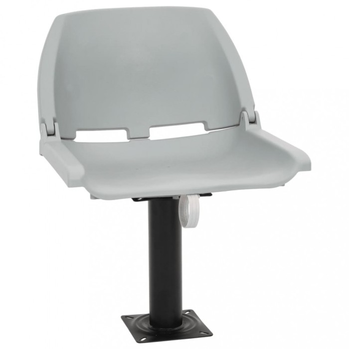vidaXL Set scaun pliabil, 2 piese, fără pernă, gri, 48x51x41 cm