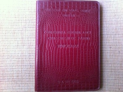conferinta organizatiei orasenesti de partid timisoara decembrie 1966 RSR notes / caiet si invelitoare foto