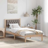 vidaXL Cadru de pat cu headboard Gri taupe 75 x 190 cm țesătură 878232