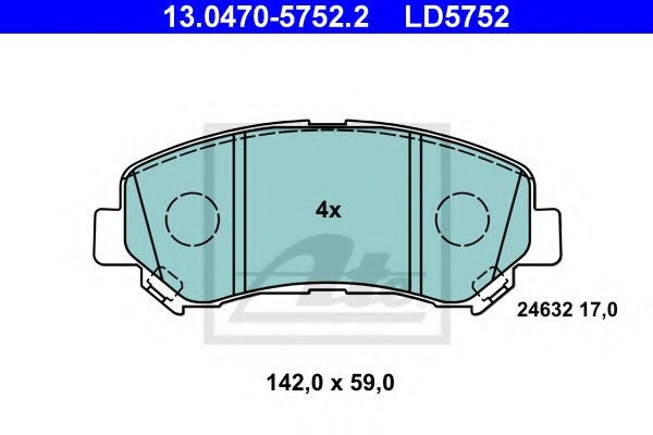 Set placute frana,frana disc NISSAN QASHQAI / QASHQAI +2 (J10, JJ10) (2007 - 2013) ATE 13.0470-5752.2