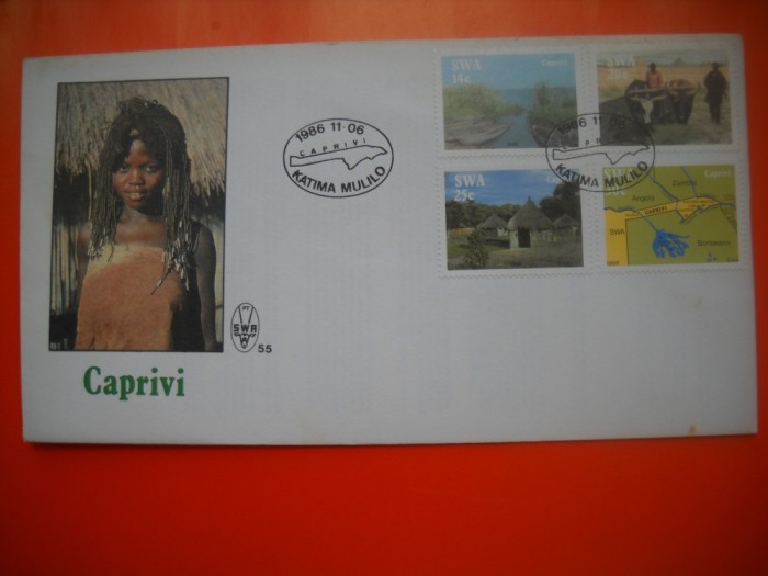 HOPCT PLIC FDC S NR 532 ENCLAVA CAPRIVI 1986 AFRICA DE SUD VEST -NECIRCULAT