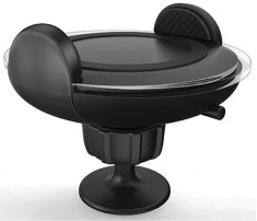 Suport telefon cu incarcare wireless, fixare la grila ventilatie sau pe bord, pentru smartphone cu tehnologie Qi wireless charging, micro USB, rotire foto