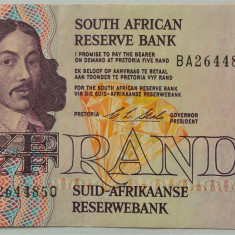 BANCNOTA EXOTICA 5 RAND - AFRICA de SUD, anul 1990 - 1994 *cod 617 B = A.UNC