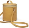 Geanta Cosmetice Oriflame Sandhamn Galben-Aurie, 22.5x19cm, Piele Ecologica, Curea 125cm