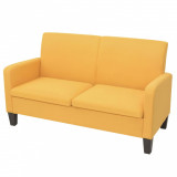 Canapea cu 2 locuri, 135 x 65 x 76 cm, galben GartenMobel Dekor, vidaXL