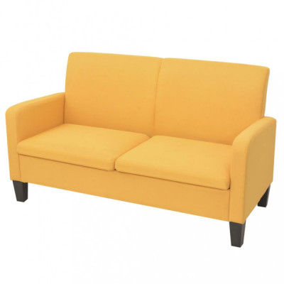Canapea cu 2 locuri, 135 x 65 x 76 cm, galben GartenMobel Dekor foto