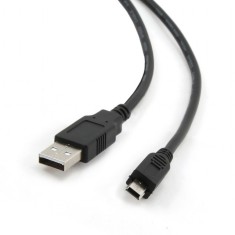 CABLU alimentare si date GEMBIRD, pt. smartphone, USB 2.0 (T) la Mini-USB 2.0 (T), 1.8m, conectori auriti, negru, &quot;CCP-USB2-AM5P-6&quot; (timbru verde 0.08