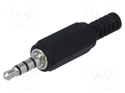 Conector Jack 2,5mm Stereo Mufă Tată NINIGI cu Manşon Drept foto