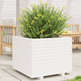 Cumpara ieftin Jardinieră de grădină, alb, 60x60x49,5 cm, lemn masiv de pin