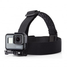 Suport Textil Pentru Cap Tech Protect pentru GoPro Hero Negru foto