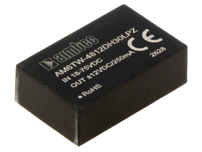 Convertor DC/DC 6W, 18&divide;75VDC