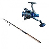 Set lansetă telescopică 2.1 m 100% carbon Cool Angel Lord și mulinetă Cool Angel SISI 2000 , putere aruncare 10-110 g
