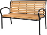 Banca de gradina Kimbra 120 cm, otel si plastic, verde &icirc;nchis