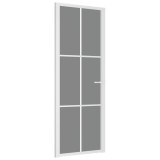 Cumpara ieftin Usa de interior, 76x201,5 cm, alb, sticla ESG si aluminiu