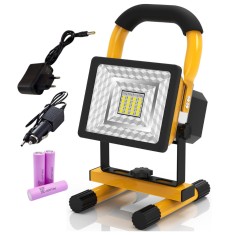 Proiector LED, 24 LED SMD, 2400 Lumeni, Putere 30W, Rezistent la Apa IP65, Lumina Rece, 3 Moduri de Iluminare, Portabil cu Maner, Reincarcabil, Incarc