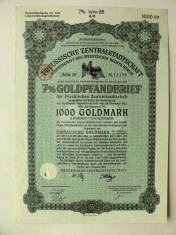 Titlu De Stat Obligatiune Germania-1930-1000-Goldmark foto