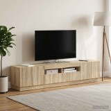 Cumpara ieftin Cabinet TV cu LED HOORN 3 buc. Stejar Sonoma Lemn prelucrat