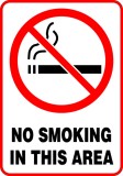 Sign no smoking in this area