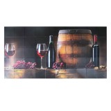 Panou decorativ, PVC, model vin, maro si negru, 96x48.5 cm