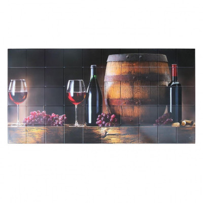 Panou decorativ, PVC, model vin, maro si negru, 96x48.5 cm foto