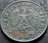 Cumpara ieftin Moneda istorica 1 REICHSPFENNIG - GERMANIA NAZISTA, anul 1942 D *cod 4880 EROARE, Europa, Zinc