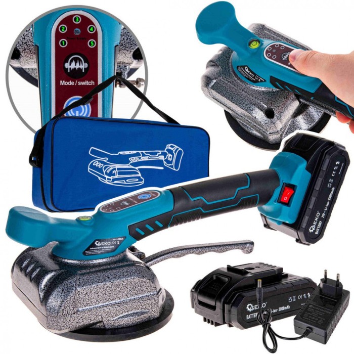 Ventuza vibranta pentru gresie cu acumulator, 21 V, Geko G80670