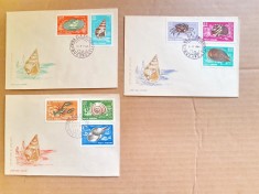 C436-Filatelie FDC Crustacee si moluste 1966. Prima zi a emisiunii.