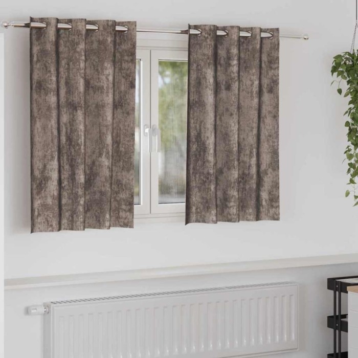 vidaXL Draperie cu perdele 2 pcs Cappuccino 140 x 140 cm Catifea 4107668