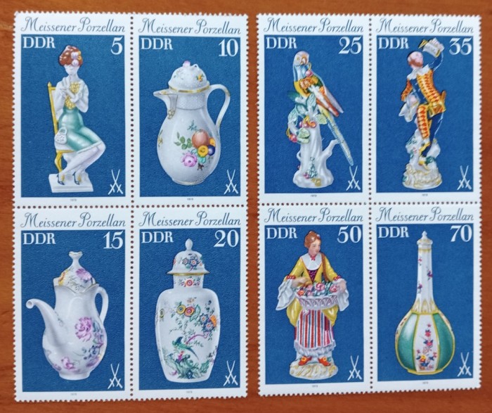 D.D.R -&#039;&#039;PORTELAN de MEISEN&#039;&#039; SERIE s doua 2-BLOC DE 4--MNH LUX -NESTAMPIL.-VEZI SCAN