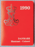 M01 Danemarca set monetarie 6 monede 1990 25, 50 ore 5, 10, 2 x 20 kroner km 871, Europa