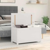 Cutie Depozitare vidaXL Lemn Masiv Pin Alb 80x40x45.5 cm Lada Multifunctionala Organizare Casa
