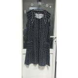 Robă cu nasturi din bumbac negru cu model rochie Nr 40