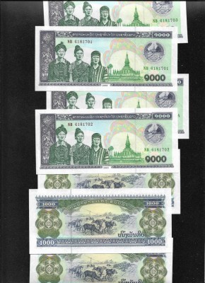 Laos 1000 1.000 kip 2003 unc pret pe bucata foto