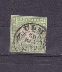 TSV @ - 1857 MICHEL 8, STATE VECHI GERMANE - WURTTENBERG, ȘTAMPILAT