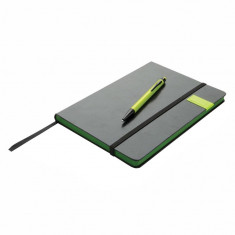 Agenda A5 cu pix stylus si memorie usb 8GB inclusa, coperta tare, 160 pagini, Everestus, SS, hartie, verde foto