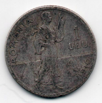 Monedă 1 leu, ARGINT (5 grame) Romania, 1910 foto