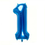 Balon din Folie Flippy, Cifra 1, 81 cm, Pentru Aer sau Heliu, Bulk, Albastru, Oem