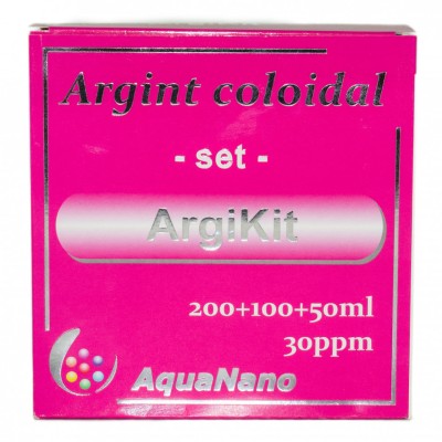 SET ARGINT COLOIDAL &amp;quot;ARGIKIT&amp;quot; (forte 100ml+Argipuff 100ml+BB-puff 50ml) 30ppm foto